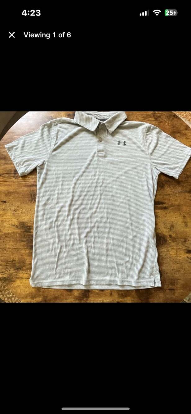 Under Armour Youth HeatGear Striped Performance Polo Shirt, Gray, Size YXL